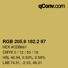 Color code: RGB 205.9 182.2 97 | qconv.com