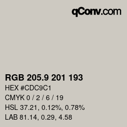 Color code: RGB 205.9 201 193 | qconv.com