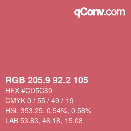 Color code: RGB 205.9 92.2 105 | qconv.com