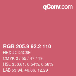 カラーコード: RGB 205.9 92.2 110 | qconv.com