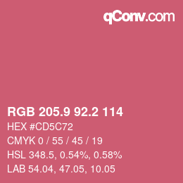 カラーコード: RGB 205.9 92.2 114 | qconv.com