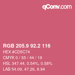 カラーコード: RGB 205.9 92.2 116 | qconv.com