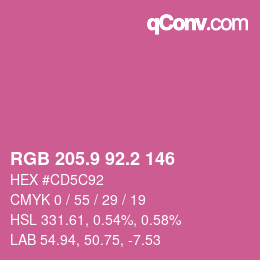 カラーコード: RGB 205.9 92.2 146 | qconv.com