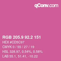カラーコード: RGB 205.9 92.2 151 | qconv.com