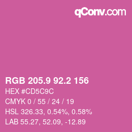 カラーコード: RGB 205.9 92.2 156 | qconv.com