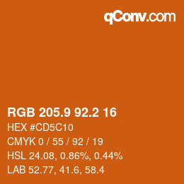 カラーコード: RGB 205.9 92.2 16 | qconv.com