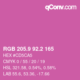 カラーコード: RGB 205.9 92.2 165 | qconv.com