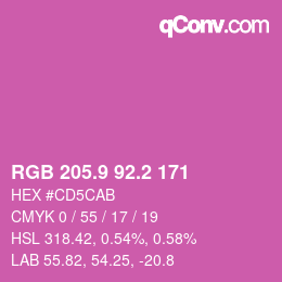 カラーコード: RGB 205.9 92.2 171 | qconv.com