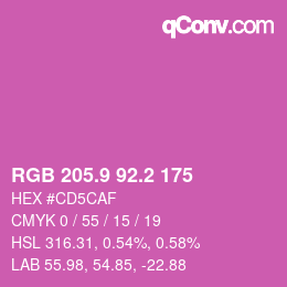 カラーコード: RGB 205.9 92.2 175 | qconv.com