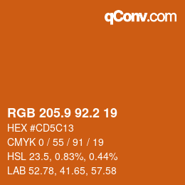 Color code: RGB 205.9 92.2 19 | qconv.com