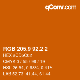 カラーコード: RGB 205.9 92.2 2 | qconv.com