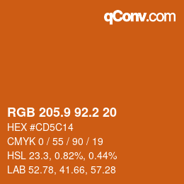 Color code: RGB 205.9 92.2 20 | qconv.com