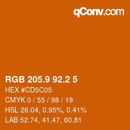 Color code: RGB 205.9 92.2 5 | qconv.com