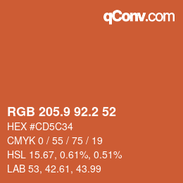 Color code: RGB 205.9 92.2 52 | qconv.com