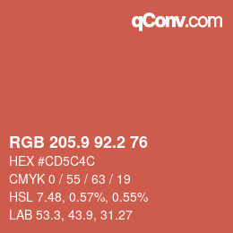 Color code: RGB 205.9 92.2 76 | qconv.com