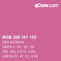 Color code: RGB 205 101 153 | qconv.com