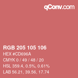 Color code: RGB 205 105 106 | qconv.com