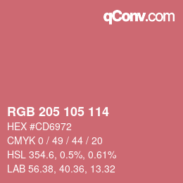 Color code: RGB 205 105 114 | qconv.com