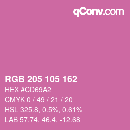 カラーコード: RGB 205 105 162 | qconv.com