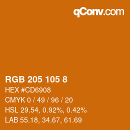 Color code: RGB 205 105 8 | qconv.com