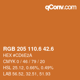 カラーコード: RGB 205 110.6 42.6 | qconv.com