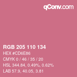 Code couleur: RGB 205 110 134 | qconv.com