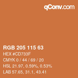 カラーコード: RGB 205 115 63 | qconv.com