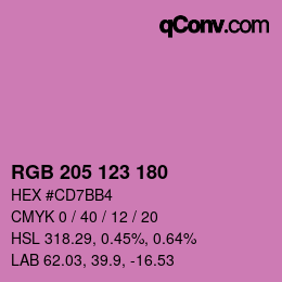 颜色代码: RGB 205 123 180 | qconv.com