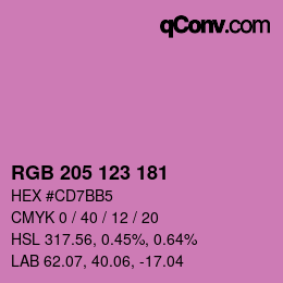 颜色代码: RGB 205 123 181 | qconv.com