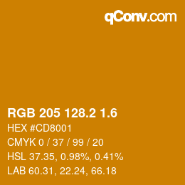 カラーコード: RGB 205 128.2 1.6 | qconv.com