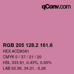 カラーコード: RGB 205 128.2 161.6 | qconv.com