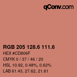 カラーコード: RGB 205 128.6 111.6 | qconv.com