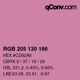 Farbcode: RGB 205 130 166 | qconv.com