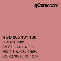 カラーコード: RGB 205 131 130 | qconv.com