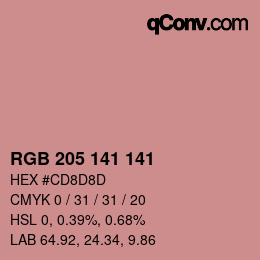 Color code: RGB 205 141 141 | qconv.com