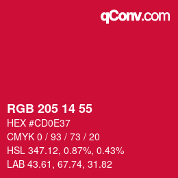 Color code: RGB 205 14 55 | qconv.com