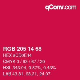 Color code: RGB 205 14 68 | qconv.com