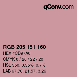 Color code: RGB 205 151 160 | qconv.com