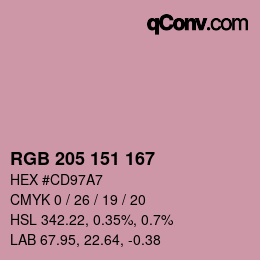 Color code: RGB 205 151 167 | qconv.com