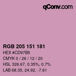 カラーコード: RGB 205 151 181 | qconv.com