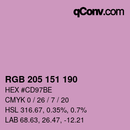 Color code: RGB 205 151 190 | qconv.com