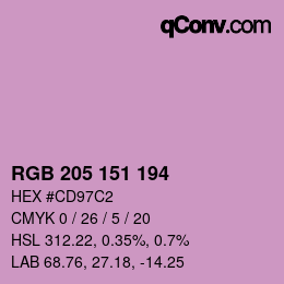 Color code: RGB 205 151 194 | qconv.com