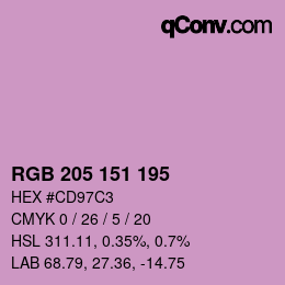 Color code: RGB 205 151 195 | qconv.com