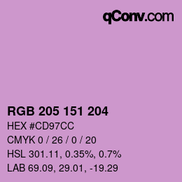 Color code: RGB 205 151 204 | qconv.com