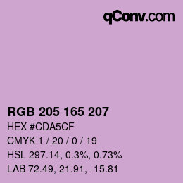 Farbcode: RGB 205 165 207 | qconv.com