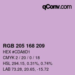 Color code: RGB 205 168 209 | qconv.com