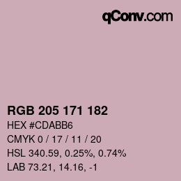 颜色代码: RGB 205 171 182 | qconv.com