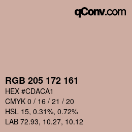 Farbcode: RGB 205 172 161 | qconv.com