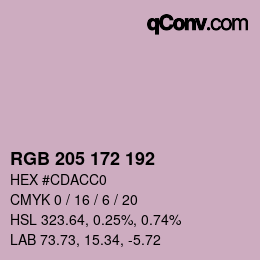 Color code: RGB 205 172 192 | qconv.com