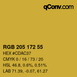 Color code: RGB 205 172 55 | qconv.com